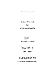 Australian Transport Council  National Standard for Commercial Vessels
