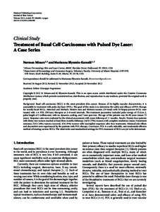 Hindawi Publishing Corporation Journal of Skin Cancer Volume 2012, Article ID[removed], 6 pages doi:[removed][removed]Clinical Study