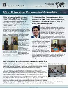 109 Mumford Hall[removed]http://intlprograms.aces.illinois.edu Office of International Programs Monthly Newsletter Office of International Programs