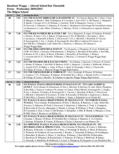 Busabout  - Altered School Bus Timetable