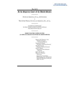 No[removed]In the Supreme Court of the United States STATE OF ARIZONA, ET AL., PETITIONERS v. THE INTER TRIBAL COUNCIL OF ARIZONA, INC., ET AL.