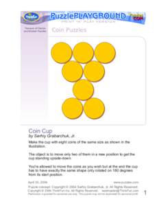 PRINT ‘N’ PLAY VERSION Treasure of Classic and Modern Puzzles Coin Puzzles