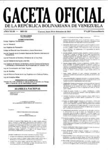 ,,  DE LA REPUBLICA BOLIVARIANA DE VENEZUELA MES 111  AÑO CXLIII