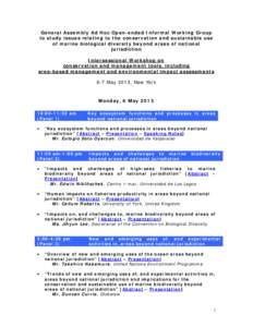 General Assembly Ad Hoc Open-ended Informal Working Group to study issues relating to the conservation and sustainable use of marine biological diversity beyond areas of national jurisdiction