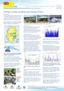 Niue Felicia Pihigia Talagi, Adorra Misikea & Rossylynn Misiepo, Niue Meteorology & Climate Change Department Climate, climate variability and change of Niue Introduction Niue, the smallest (259km2) self-governing state