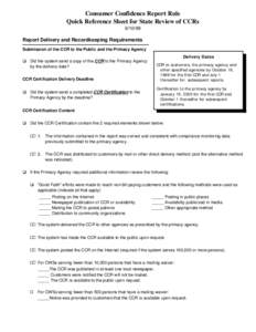 Consumer Confidence Report Rule  Quick Reference Sheet for State Review of CCRs[removed]