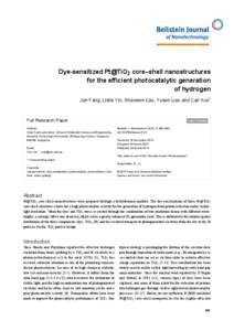 Dye-sensitized Pt@TiO2 core–shell nanostructures for the efficient photocatalytic generation of hydrogen