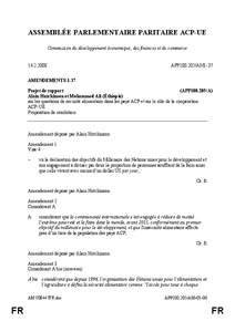 ASSEMBLÉE PARLEMENTAIRE PARITAIRE ACP-UE Commission du développement économique, des finances et du commerce[removed]APP100.205/AM1-37