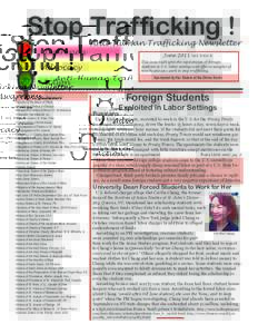 Stop Trafficking ! Awareness Anti-Human Trafficking Newsletter June 2011