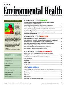 JOURNAL OF  Environmental Health Dedicated to the advancement of the environmental health professional  ABOUT THE COVER