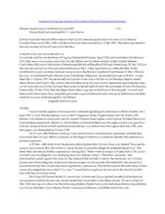 Southern Campaign American Revolution Pension Statements & Rosters Pension Application of Ambrose Cayce R1821 Transcribed and annotated by C. Leon Harris VA