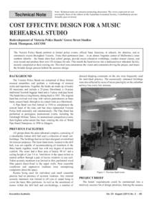 Technical Note  Note: Technical notes are aimed at promoting discussion. The views expressed are not necessarily those of the editors or the Australian Acoustical Society. Contributions are not formally peer-reviewed.