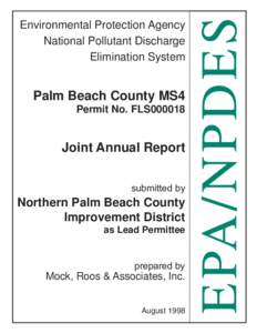Environmental Protection Agency National Pollutant Discharge Elimination System Palm Beach County MS4 Permit No. FLS000018