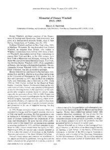 American Mineralogist, Volume 79, pages I23l-1232, 1994  Memorial of HoraceWinchell