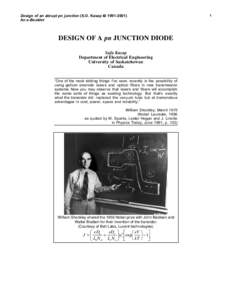 Design of an abrupt pn junction (S.O. Kasap  An e-Booklet DESIGN OF A pn JUNCTION DIODE Safa Kasap Department of Electrical Engineering