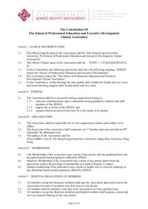 The Constitution Of The School of Professional Education and Executive Development Alumni Association Article I / NAME & INTERPRETATION[removed]