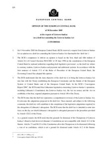 Opinion of the European Central Bank of 30 December 2005 at the request of Lietuvos bankas on a draft law amending the Lietuvos bankas Act (CON[removed])