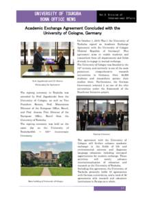 UNIVERSITY OF TSUKUBA BONN OFFICE NEWS Vol.9  Division of