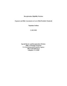 Naptalam Sodium Reregistration Eligibility Decision Exposure and Risk Assessment on Lower Risk Pesticide Chemicals