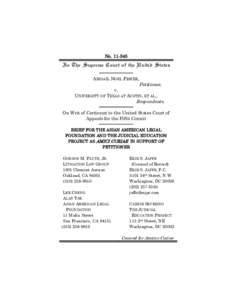 Case law / Grutter v. Bollinger / Amicus curiae / Fred Korematsu / Equal Protection Clause / Racial quota / Supreme Court of the United States / Affirmative action / Brown v. Board of Education / Discrimination / Law / Ethics