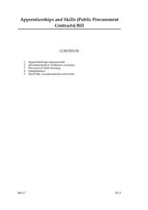 Apprenticeships and Skills (Public Procurement Contracts) Bill CONTENTS 1 2