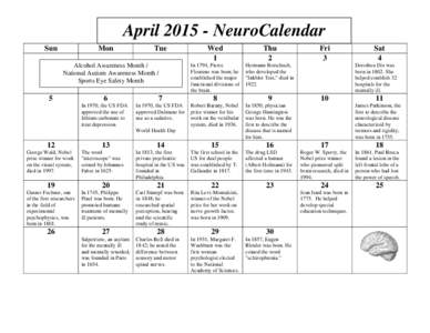 AprilNeuroCalendar Sun Mon  Tue