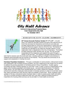 City Hall Advance Current & Upcoming Projects/News from Carpinteria City Hall for October 2014 E X E C U T I V E / C I T Y