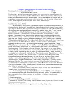 Southern Campaign American Revolution Pension Statements Pension application of James Jeter S21840 fn23SC Transcribed by Will Graves[removed]Methodology: Spelling, punctuation and grammar have been corrected in some in