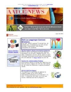 AATCC News: If the newsletter does not display properly, view the online version. Please add [removed] to your address book.   June 18, 2013