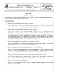 SOLICITATION ADDENDUM Solicitation Number: RFP[removed]Addendum #1  Page 1 of 2