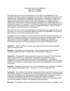 Devils Lake / Environment / Clean Water Act / Sheyenne River / Discharge Monitoring Report / Water quality / Geography of North Dakota / Water pollution / North Dakota