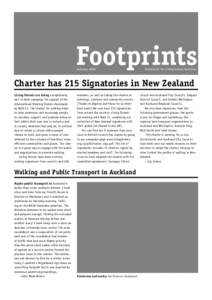 Footprints February 2008 Newsletter for Living Streets Aotearoa  Charter has 215 Signatories in New Zealand