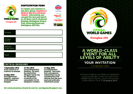 Cerebral Palsy International Sports and Recreation Association / Paralympics