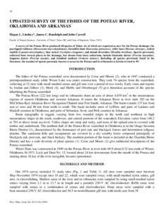 Percidae / Poteau River / Fourche Maline / Lake Wister / Notropis / Percina / Darter / Geography of Oklahoma / Geography of the United States / Oklahoma