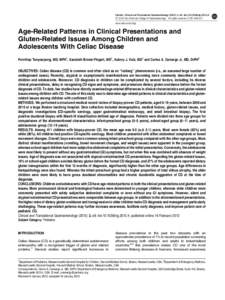Age-Related Patterns in Clinical Presentations and Gluten-Related Issues Among Children and Adolescents With Celiac Disease