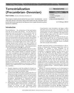 Terrestrialization (Precambrian–Devonian) Paul A Selden, University of Manchester, Manchester, UK