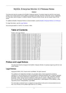 MySQL Enterprise Monitor 2.3 Release Notes