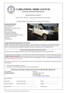 CARRATHOOL SHIRE COUNCIL “Promoting our future through diversity” 	
   VEHICLE	
  FOR	
  SALE	
  /	
  TRADE-­‐IN	
   	
  