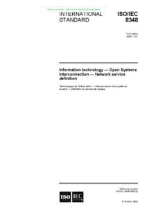 Information / OSI model / Open Systems Interconnection / X.25 / CONS / NSAP address / ITU-T / Communications protocol / IEC 60870 / OSI protocols / Computing / Data