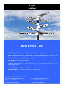 Studeren in het buitenland – EWI Study abroad - EWI Athens Programme, 1 week college volgen aan een Europese Universiteit in november of maart •