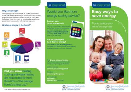 Why save energy? Saving energy can be as simple as turning off a switch rather than leaving an appliance on stand by, and the less energy you use the less you have to pay for. You’ll also be helping the environment by 