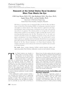 Featured Capability ITEA Journal 2009; 30: 202–208 Copyright ’ 2009 by the International Test and Evaluation Association Research at the United States Naval Academy: More Than Meets the Eye