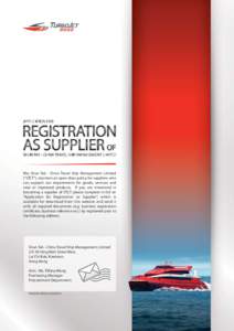 APPLICATION FOR REGISTRATION AS SUPPLIER (cover) 2014