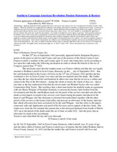 Southern Campaign American Revolution Pension Statements & Rosters Pension application of Rodham Luttrell 1 W10206 Transcribed by Will Graves Frances Luttrell