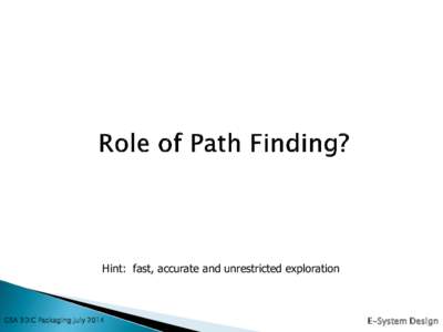 Hint: fast, accurate and unrestricted exploration  GSA 3DIC Packaging July 2014 E-System Design