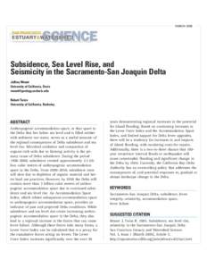 MARCHSubsidence, Sea Level Rise, and Seismicity in the Sacramento-San Joaquin Delta Jeffrey Mount University of California, Davis