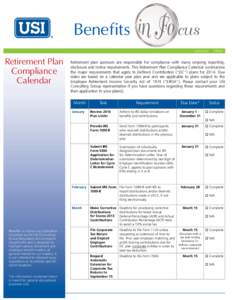 Benefits  cus Januar y | 2014  Retirement Plan