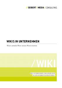 CONSULTING  Wikis iN Unternehmen