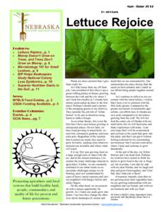 May/June 2012 By Ali Clark Lettuce Rejoice Features:  Lettuce Rejoice...p. 1