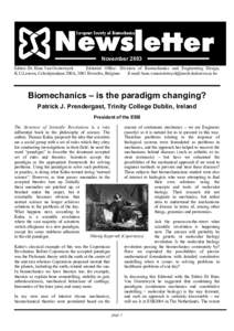 November 2003 Editor: Dr. Hans Van Oosterwyck Editorial Office: Division of Biomechanics and Engineering Design, K.U.Leuven, Celestijnenlaan 200A, 3001 Heverlee, Belgium E-mail: 